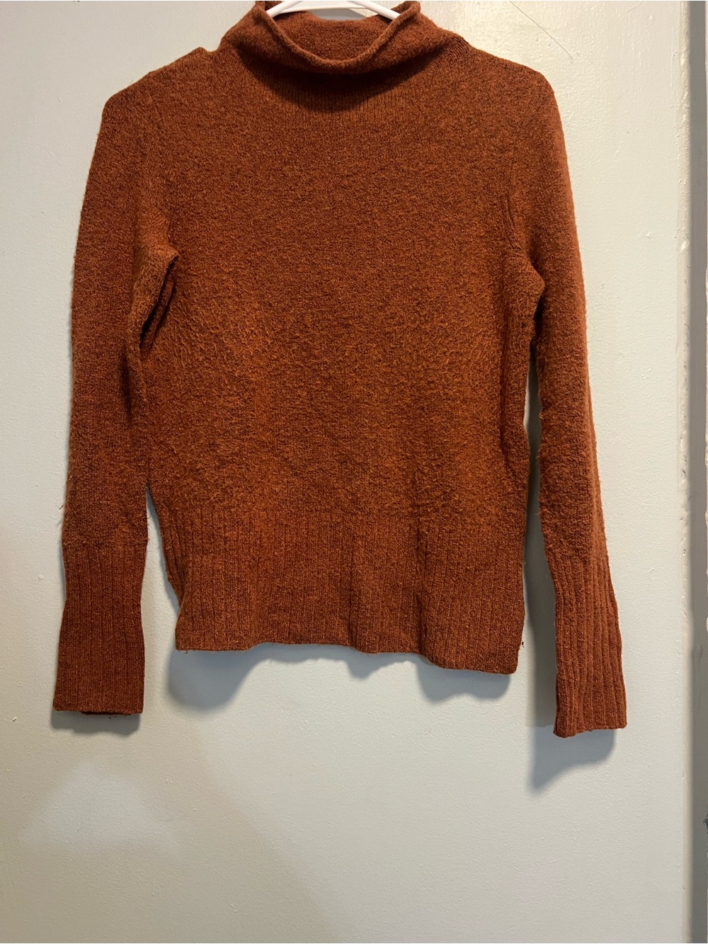 Madewell Sweater Brown Tight Knit Turtleneck Long Sleeve Pullover Regular 2XS